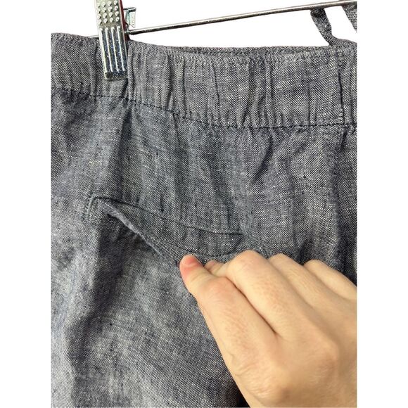 C&C California  Women's Linen Drawstring Shorts Blue Large - Picture 4 of 9